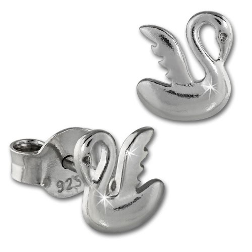 Teenie-Weenie Ohrstecker Schwan 925er Silber Kinder Ohrringe SDO403