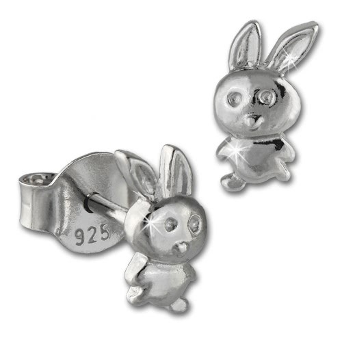 Teenie-Weenie Ohrstecker Häschen 925er Silber Kinder Ohrringe SDO408