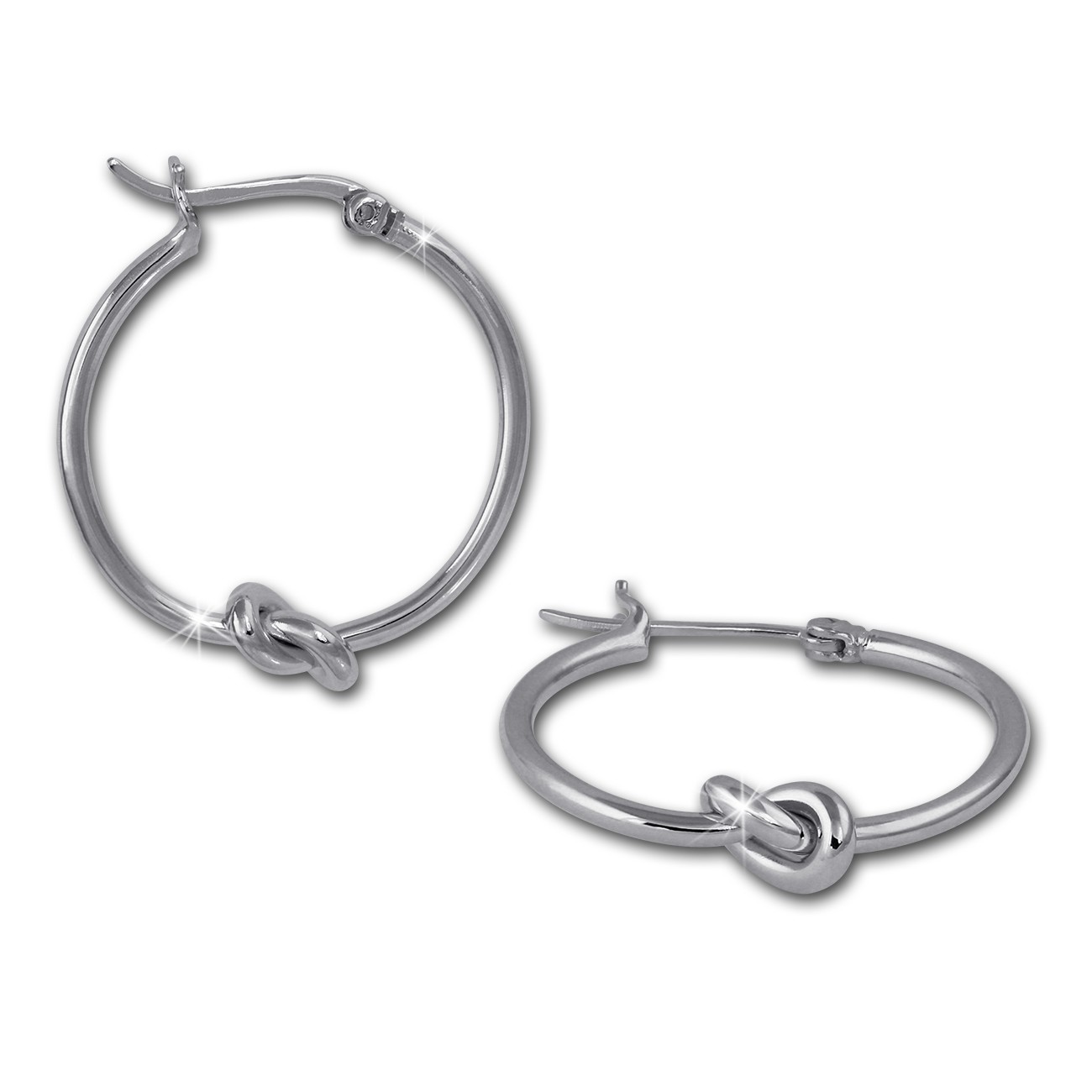 SilberDream Creole Knoten 25mm Ohrring 925 Sterling Silber SDO460J