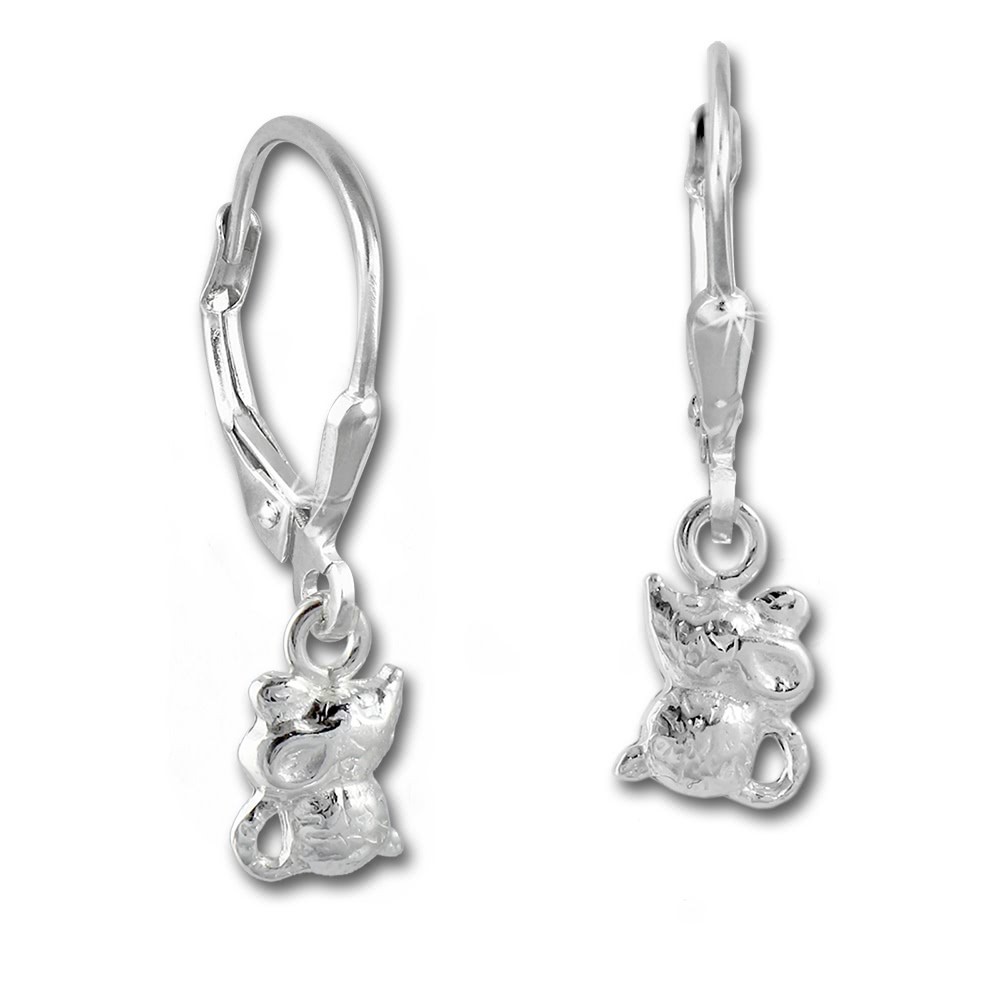 Kinder Ohrring Mäuschen 925er Silber Ohrhänger Kinderschmuck TW SDO585J