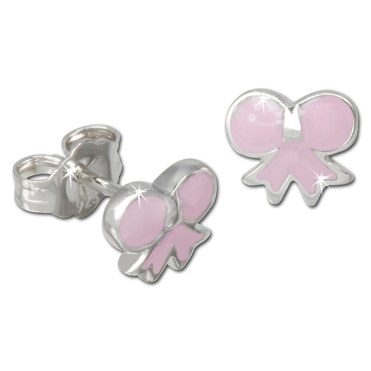 Kinder Ohrring Schleife rosa 925er Ohrstecker Kinderschmuck TW SDO608A