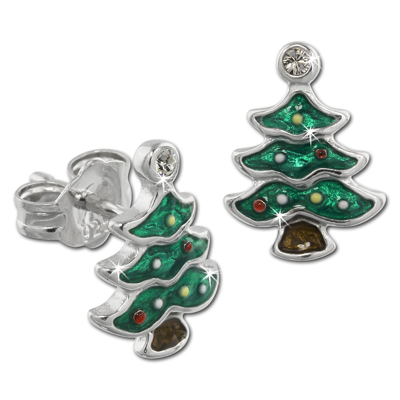 Kinder Ohrring Weihnachtsbaum Silber Ohrstecker Kinderschmuck TW SDO613G