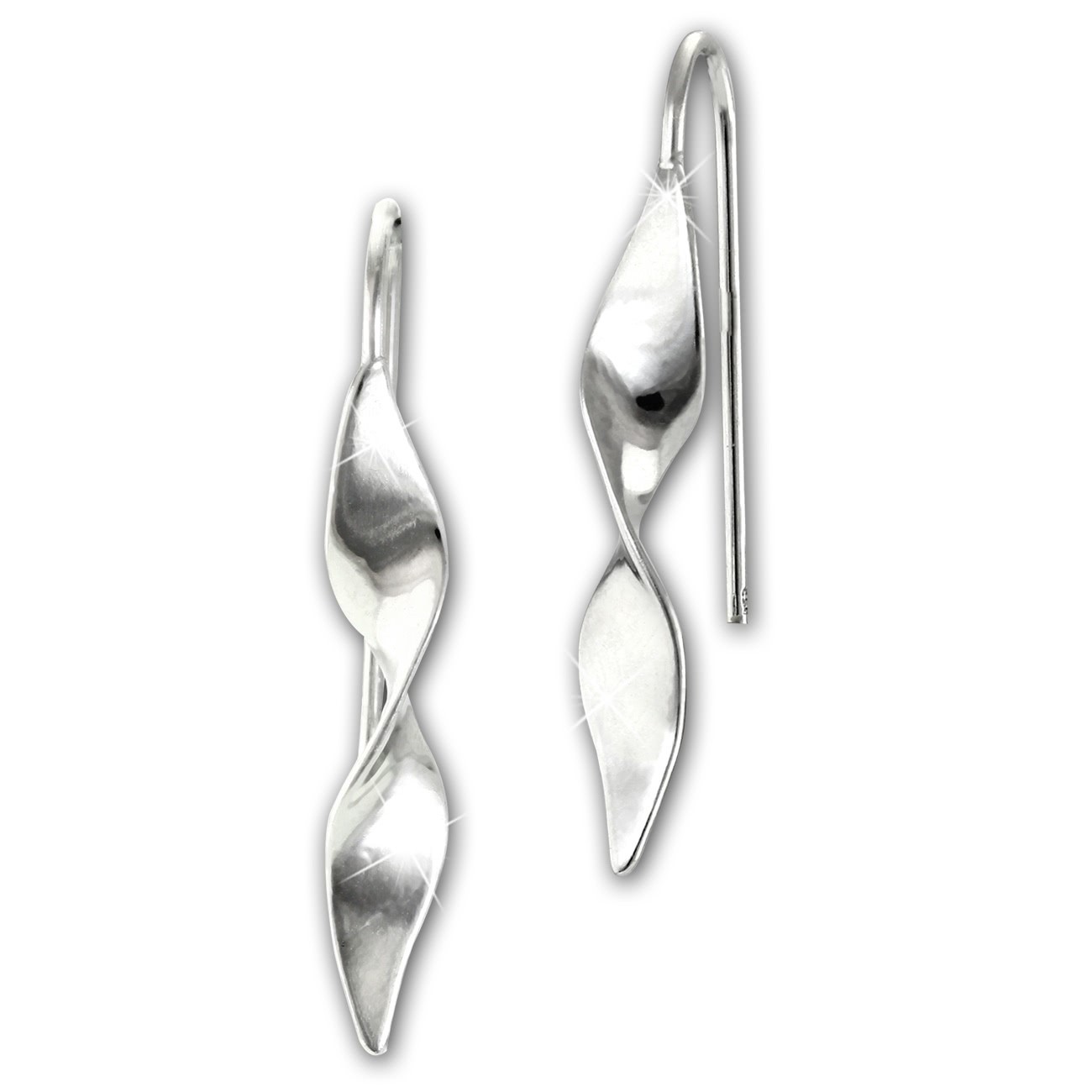 SilberDream Ohrhänger Design gedreht 925 Sterling Silber Damen Ohrringe SDO6716J