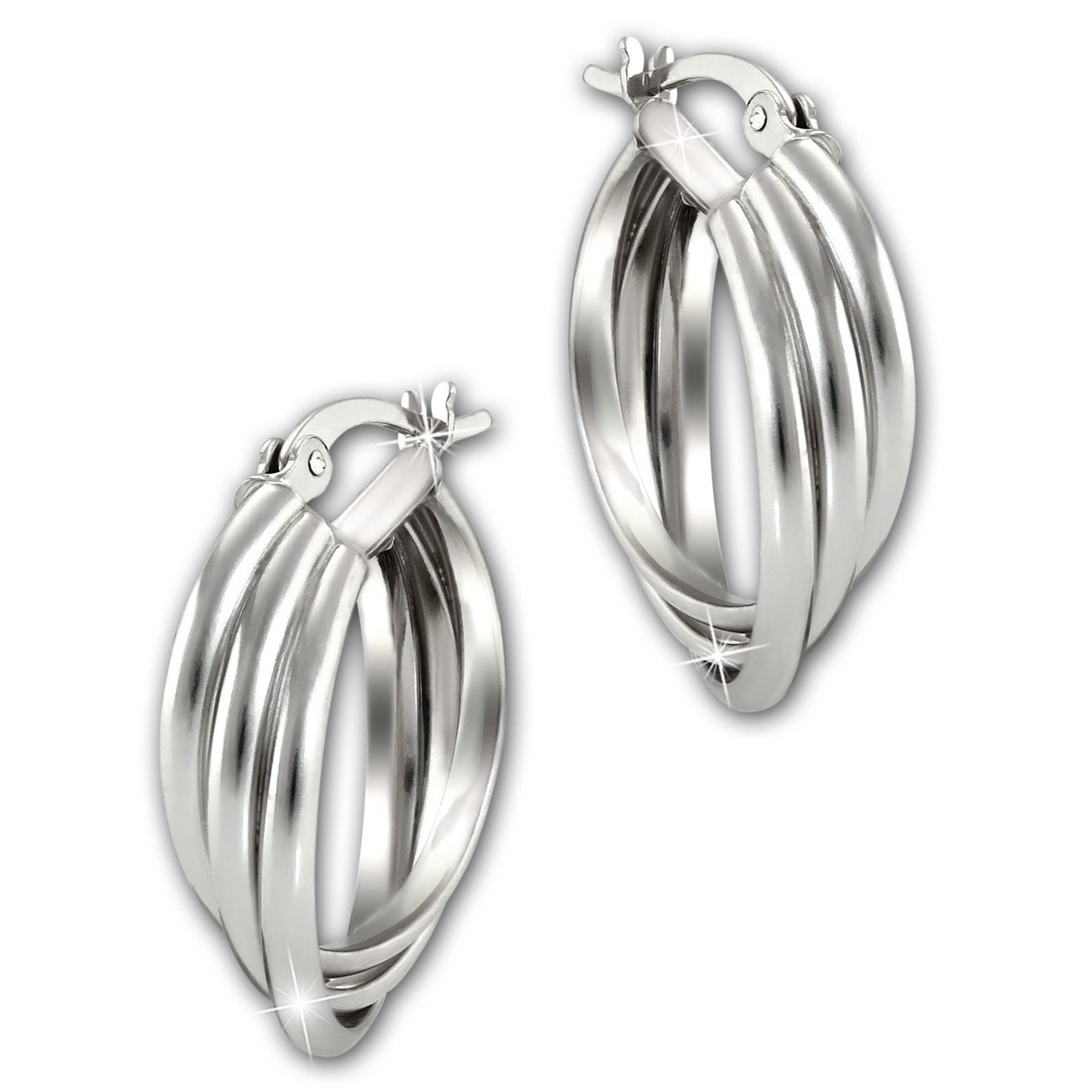 SilberDream 3er Creole klein 1,9cm 925 Sterling Silber Damen Ohrring SDO67331