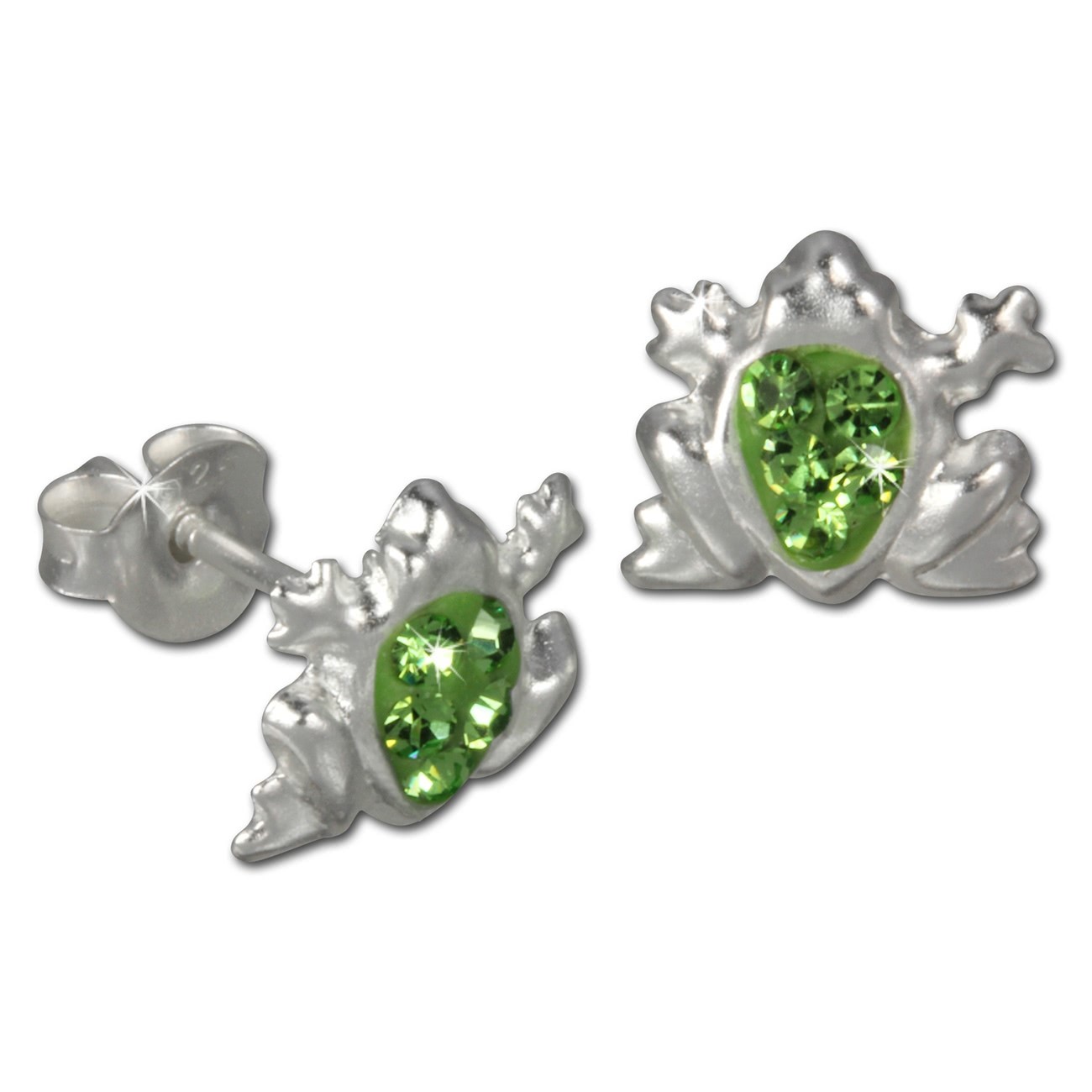 Kinder Ohrring Frosch grün Silber Ohrstecker Kinderschmuck TW SDO8005L