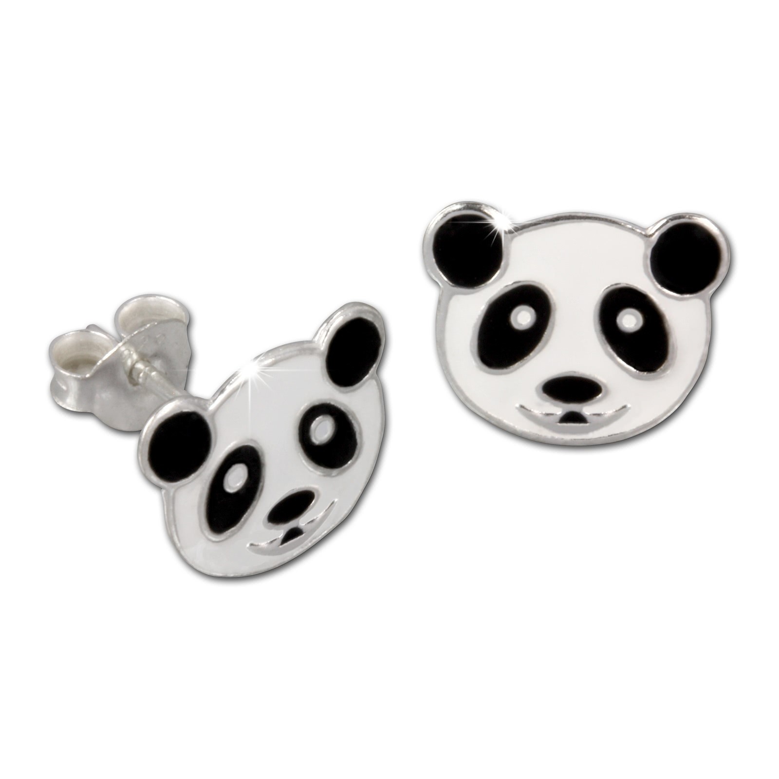 Kinder Ohrring Panda weiß Silber Ohrstecker Kinderschmuck TW SDO8103W