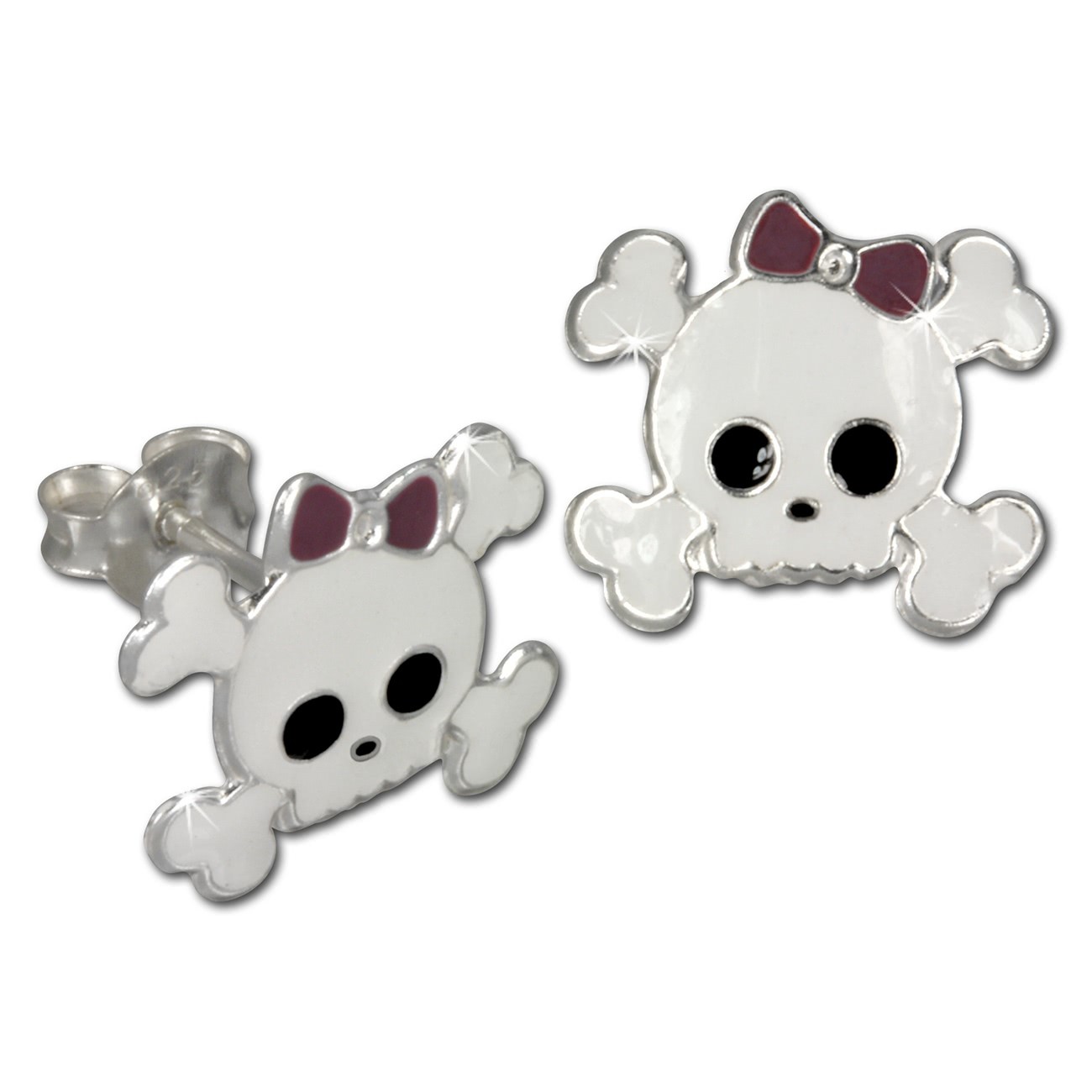 Kinder Ohrring Totenkopf Silber Ohrstecker Kinderschmuck TW SDO8108W