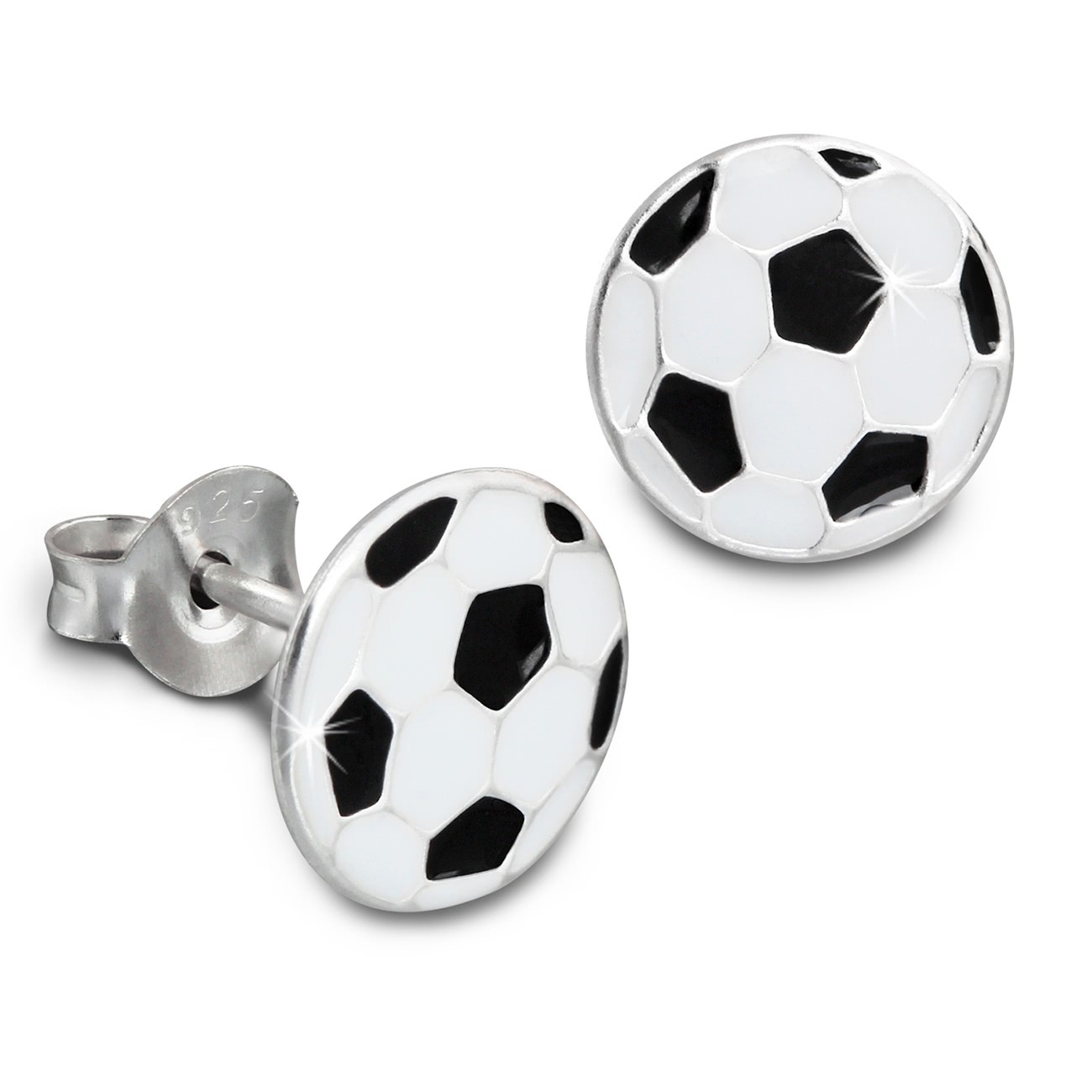 Kinder Ohrring Fußball 925er Silber Kinderschmuck TW SDO8114S