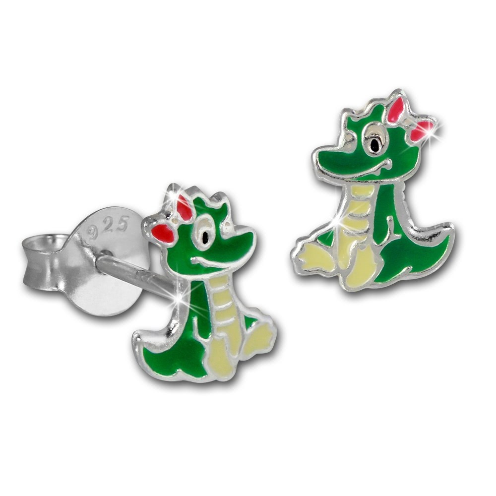Kinder Ohrring Drache Ohrstecker 925 Sterling Silber Kinderschmuck TW SDO8153G