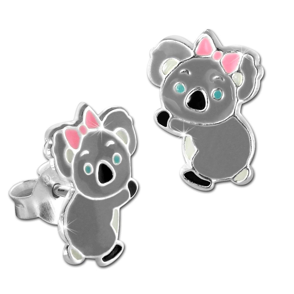 Kinder Ohrring Koala Ohrstecker 925 Sterling Silber Kinderschmuck TW SDO8162K