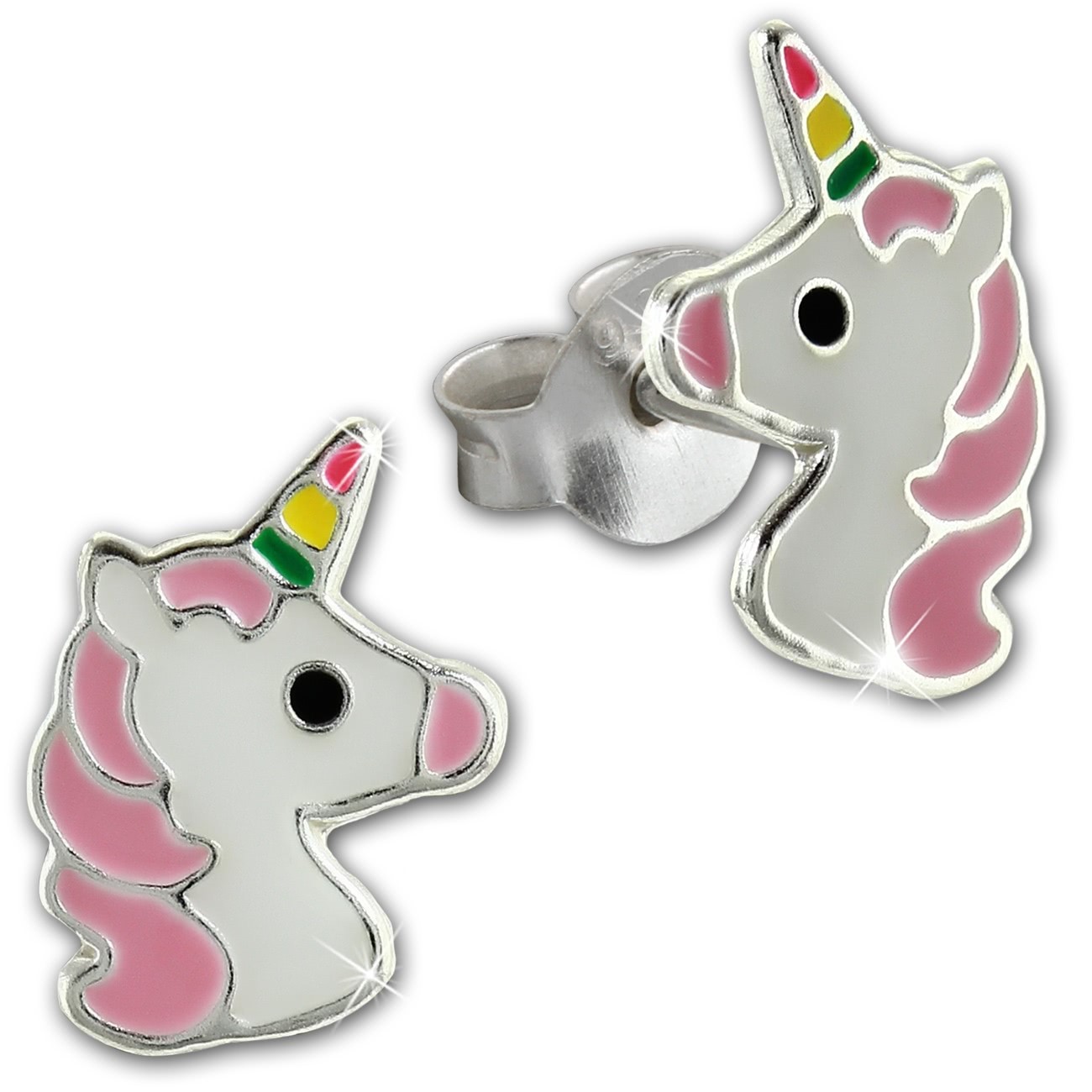 Sterling Kinderschmuck Ohrring Kinder SDO8165W Einhorn TW Ohrstecker Silber 925