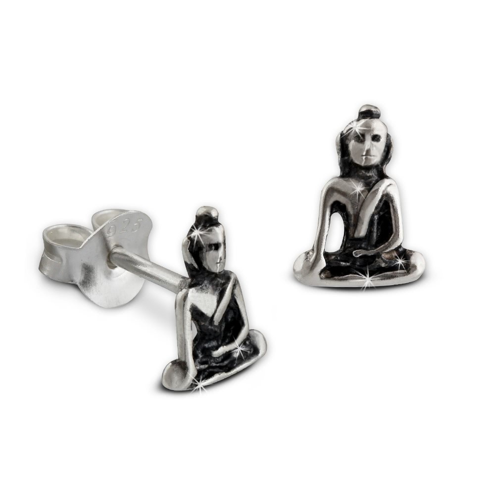 Teenie-Weenie Ohrstecker Buddha 925er Silber Ohrring Unisex SDO8202J