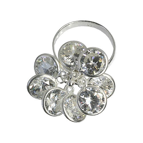 SilberDream Ring Gr.16 Blume 925 Silber Zirkonia SDR001W6