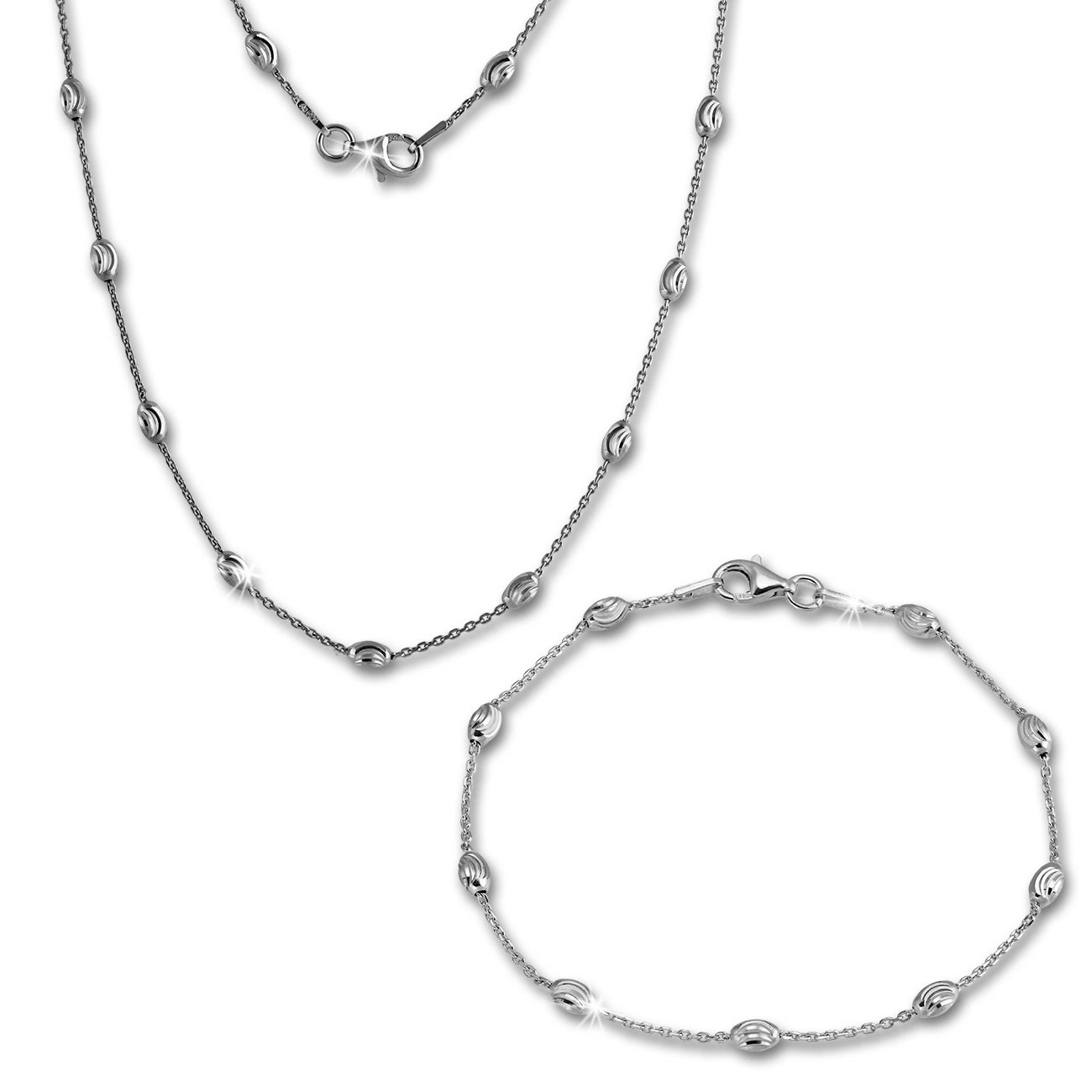 SilberDream Schmuckset Glamour Kette & Armband 925er Sterling Silber SDS238J