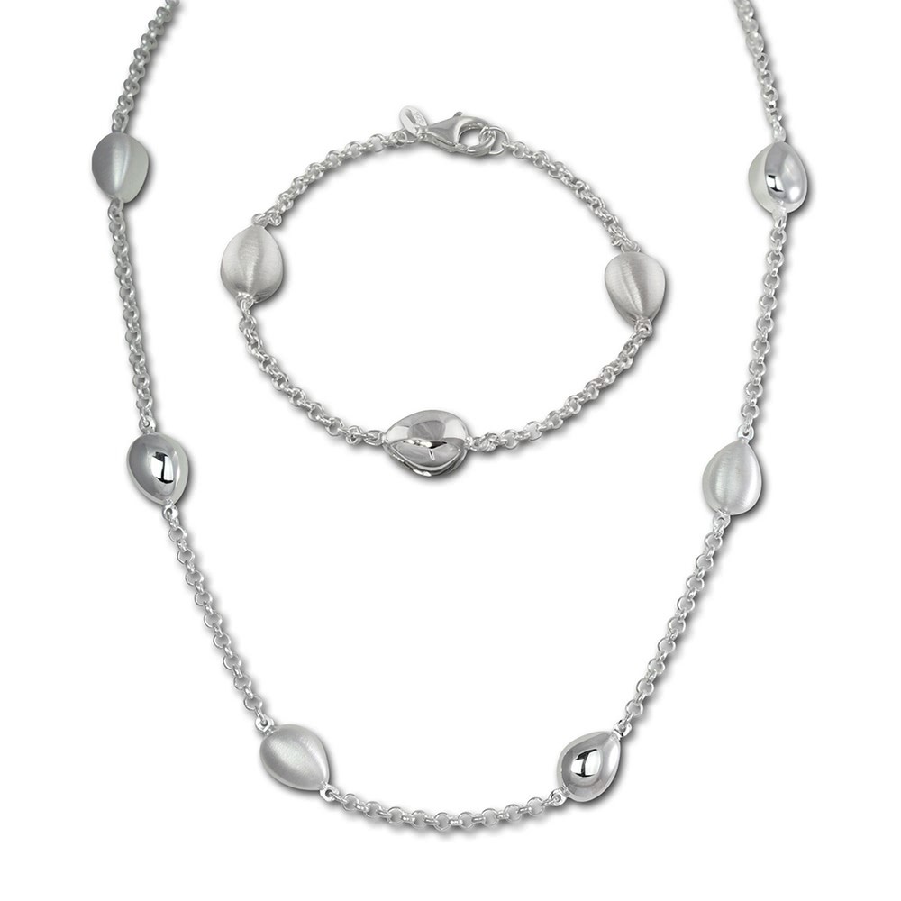 SilberDream Schmuck Set Tropfen Collier & Armband 925 Silber SDS416