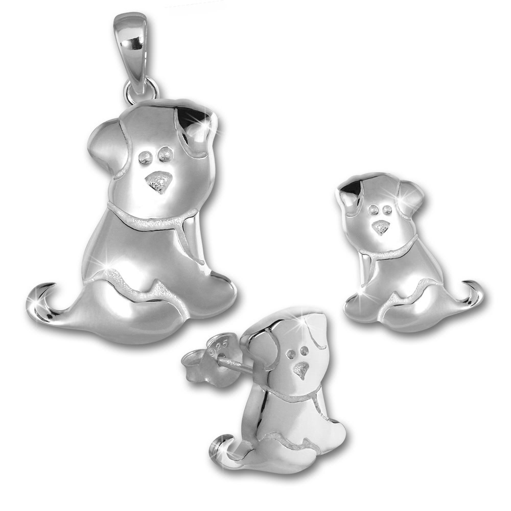 Teenie-Weenie Kinder Schmuck Set 925 Silber Hündchen SDS4910J