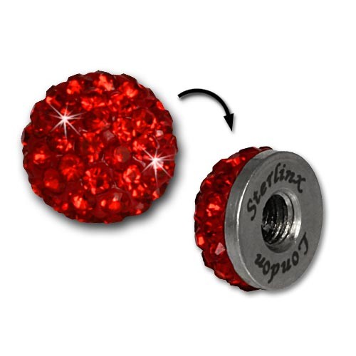 Glitzerkugel rot für Sterlinx London Shamballa Armband SHB00R