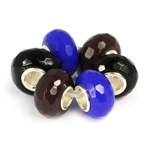 IMPPAC Glas Bead Set Dark 925 Silber European Beads SMA068