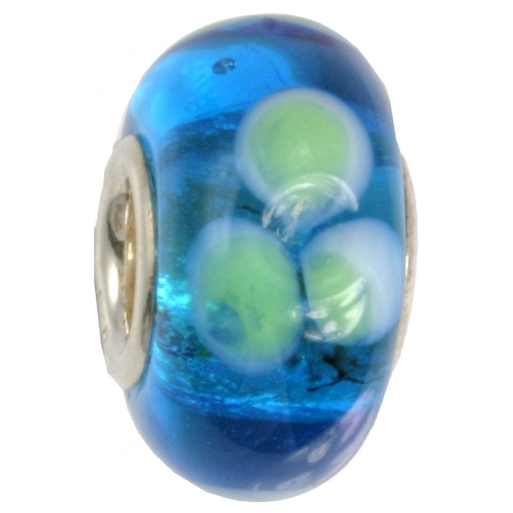 IMPPAC Glas 925 Spacer Blüte blau European Beads SMB0216
