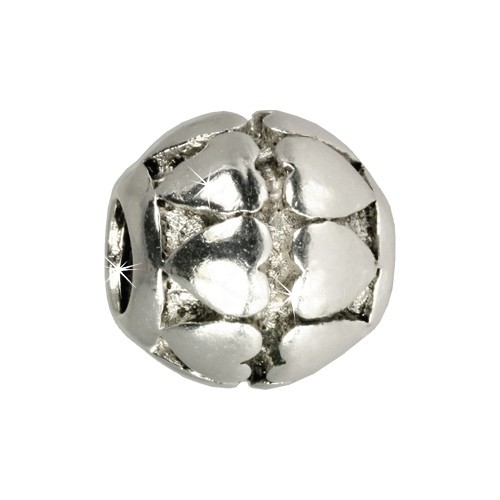 IMPPAC 925 Bead Modul Kugel Herz European Beads Silber SMQ083