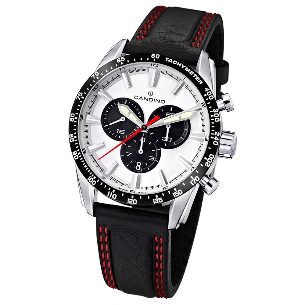 Candino Herren-Armbanduhr Performance Chronograph Quarz Leder UC4429/4