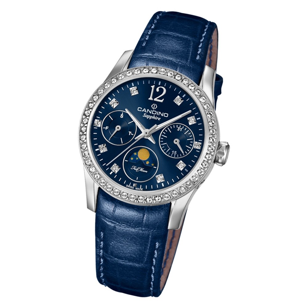 Candino Damen Armband-Uhr Lady Elegance C4684/2 Quarzuhr Leder blau UC4684/2