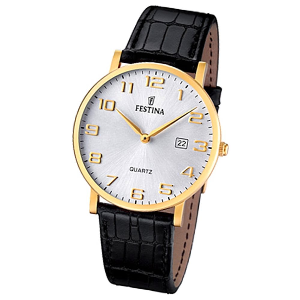 FESTINA Herren-Armbanduhr analog Quarz Leder Klassik Uhr UF16478/2