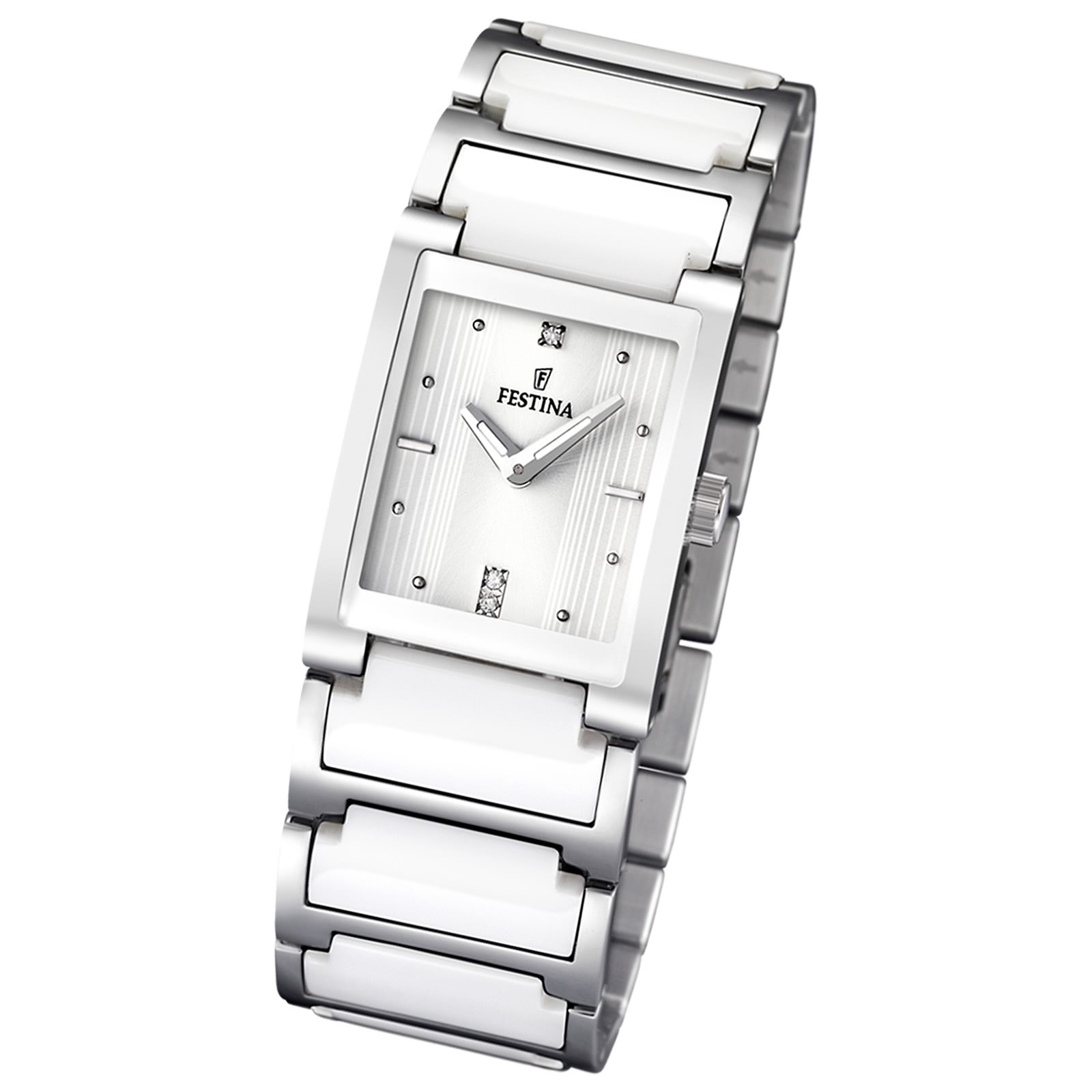 FESTINA Damenuhr Ceramic Trend silber Quarzuhr UF16536/1