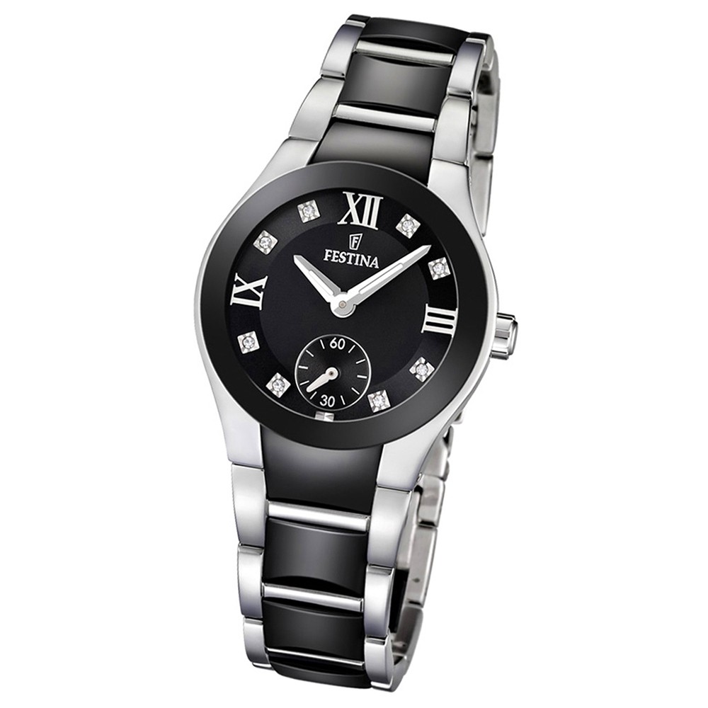 FESTINA Damen-Armbanduhr analog Quarz Edelstahl/Keramik Trend Uhr UF16588/3