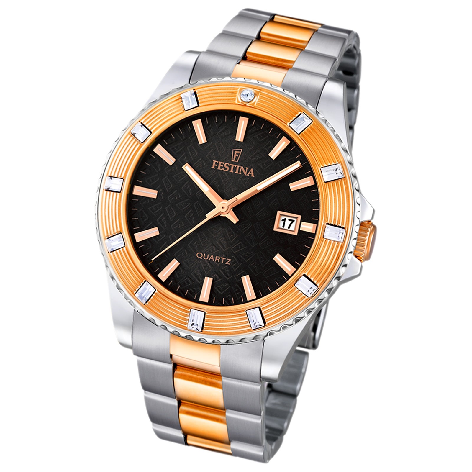 FESTINA Damen-Armbanduhr Boyfriend analog Quarz Edelstahl UF16687/5