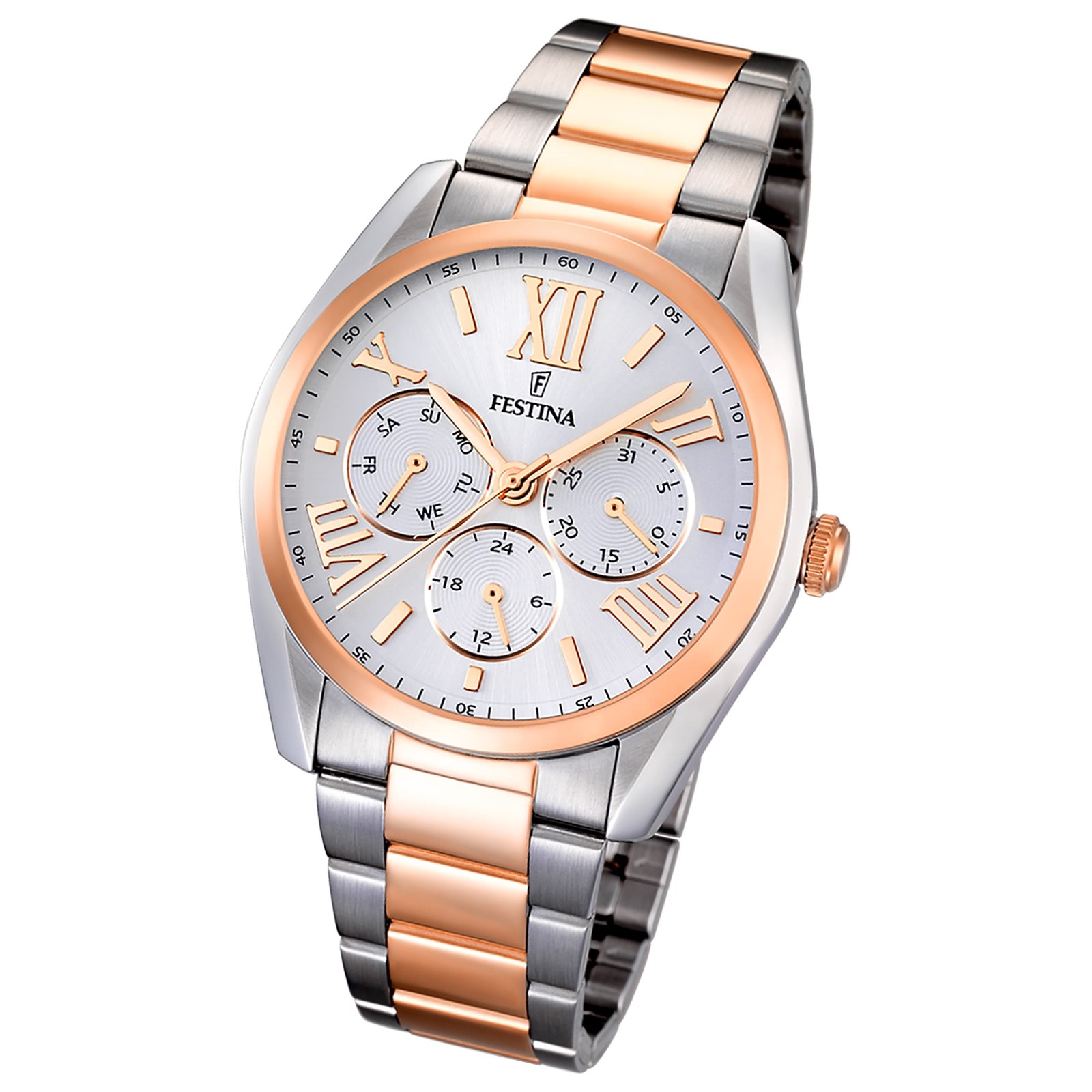 FESTINA Multifunktionsuhr Damenuhr Klassik Quarz rosegold Trend Uhren UF16751/3