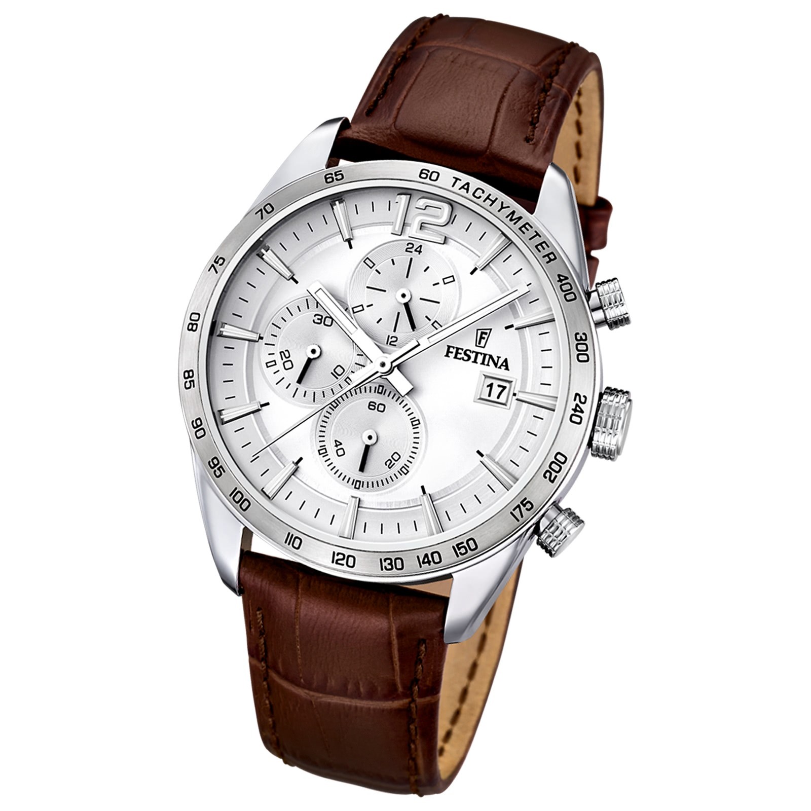 FESTINA Herren-Armbanduhr Sport Chronograph analog Quarz Leder UF16760/1