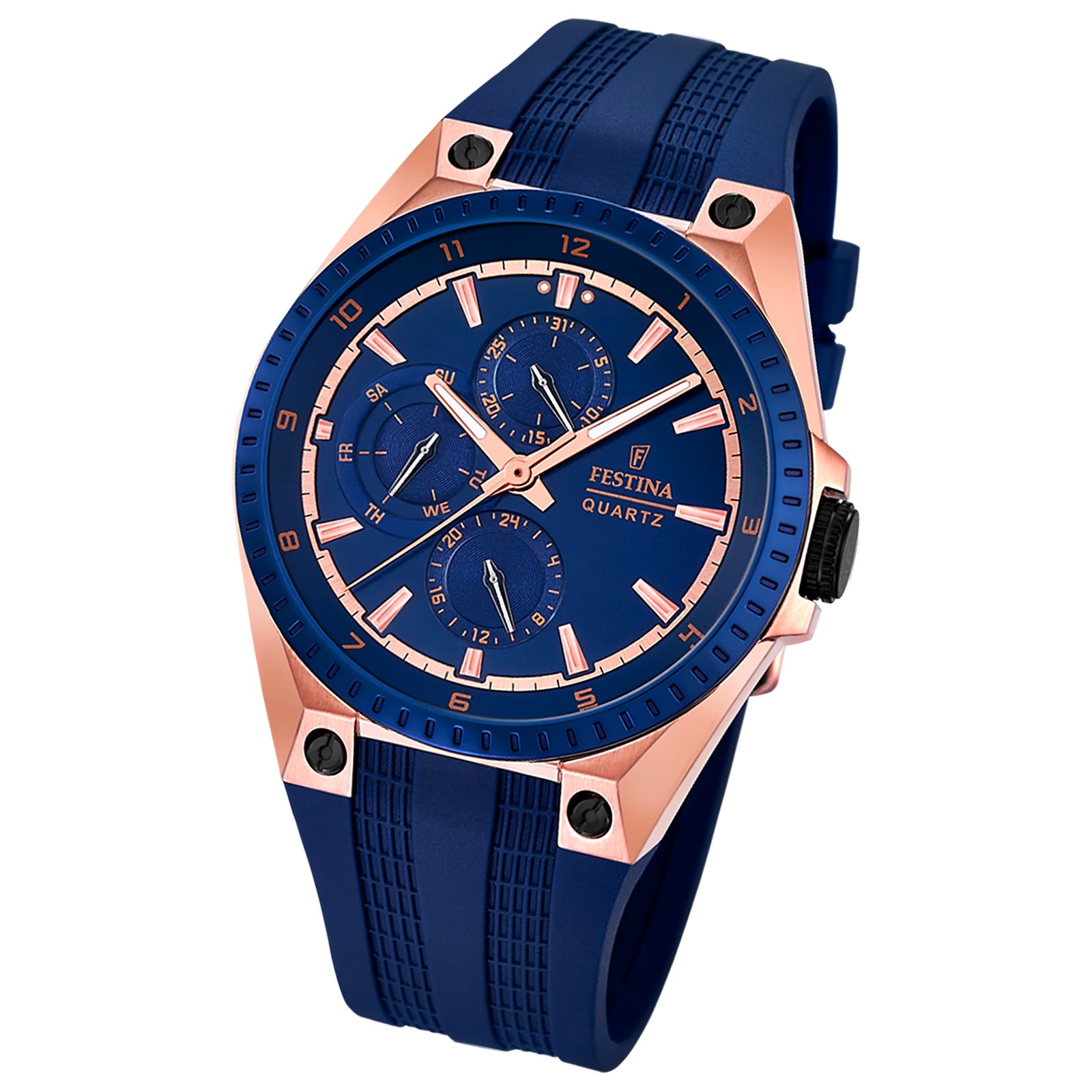 FESTINA Herren-Armbanduhr Sport Multifunktion Analog Quarz PU blau UF16835/2