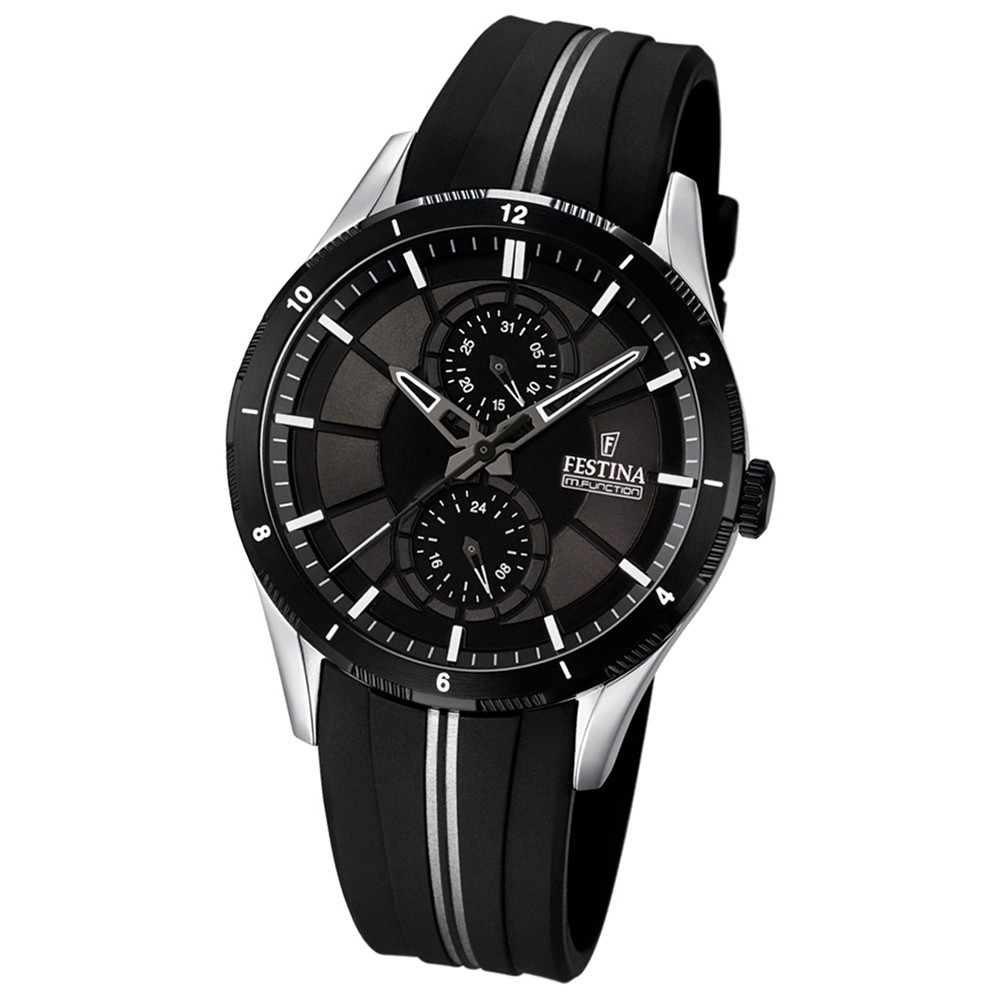 FESTINA Herren-Armbanduhr Sport Analog Quarz PU schwarz, grau UF16841/1