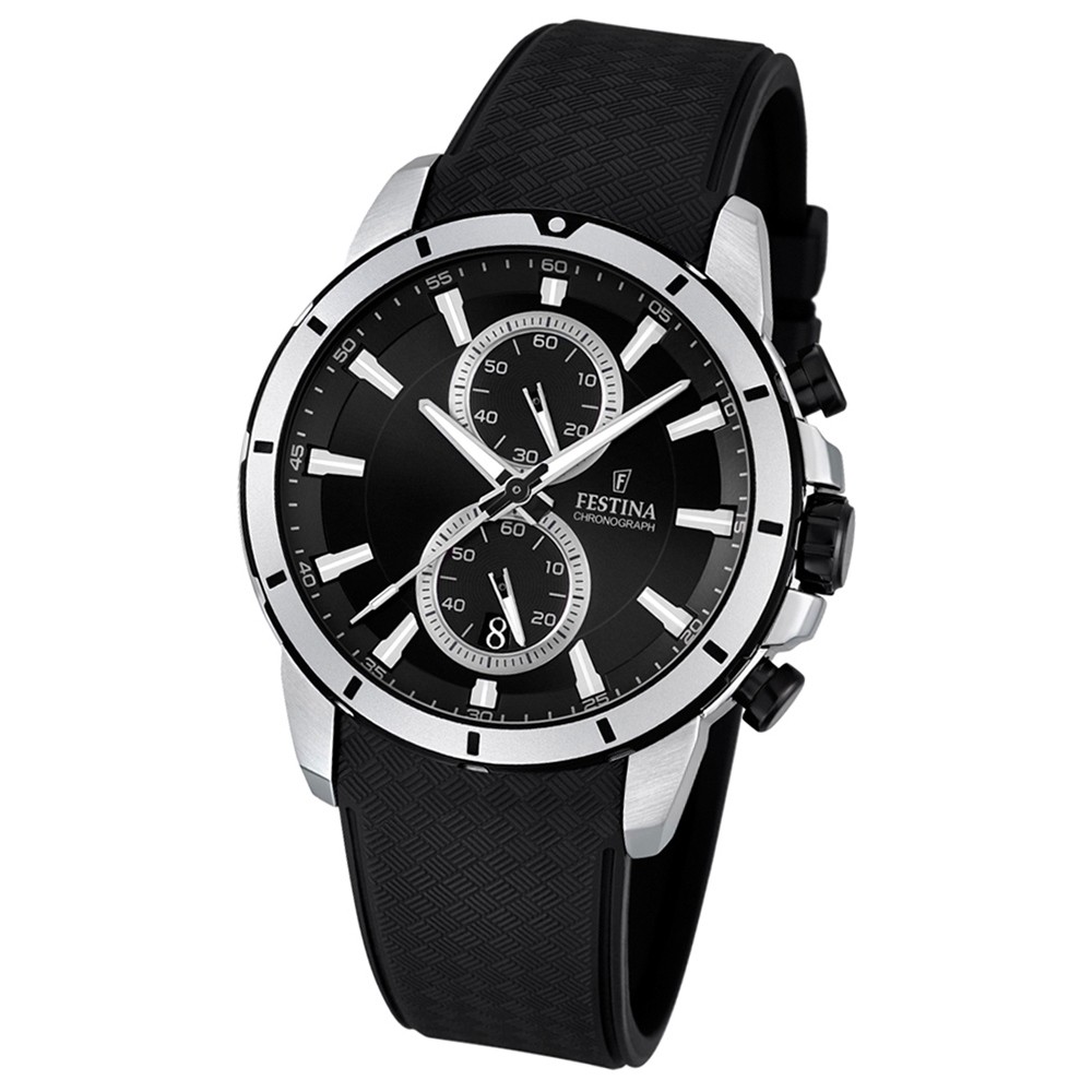 FESTINA Herren-Armbanduhr Chronograph Sport Quarz PU schwarz UF16850/2