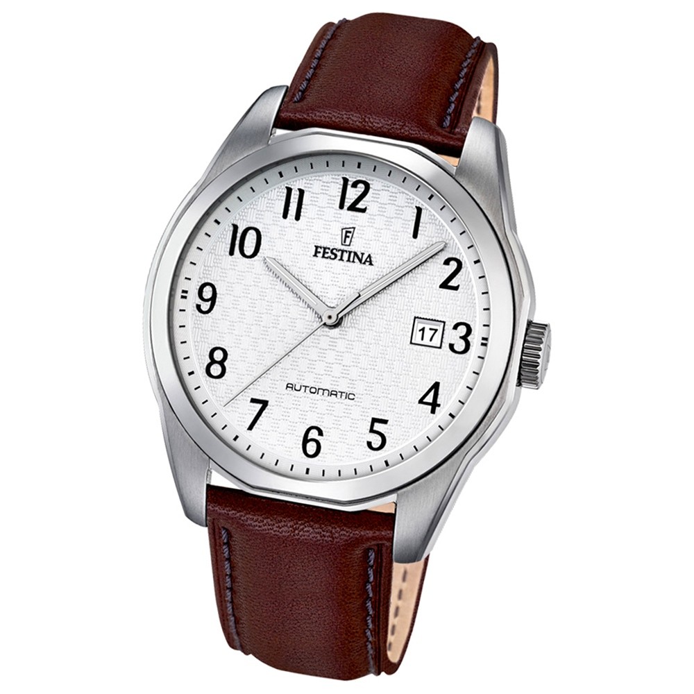 Festina Herren-Armbanduhr Retrograde analog Automatik-Uhr Leder braun UF16885/1