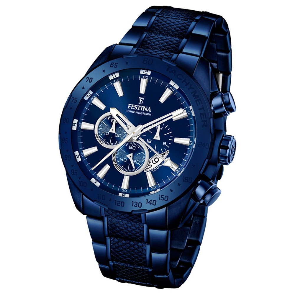 Festina Herren-Armbanduhr Prestige Chronograph Quarz Edelstahl blau UF16887/1