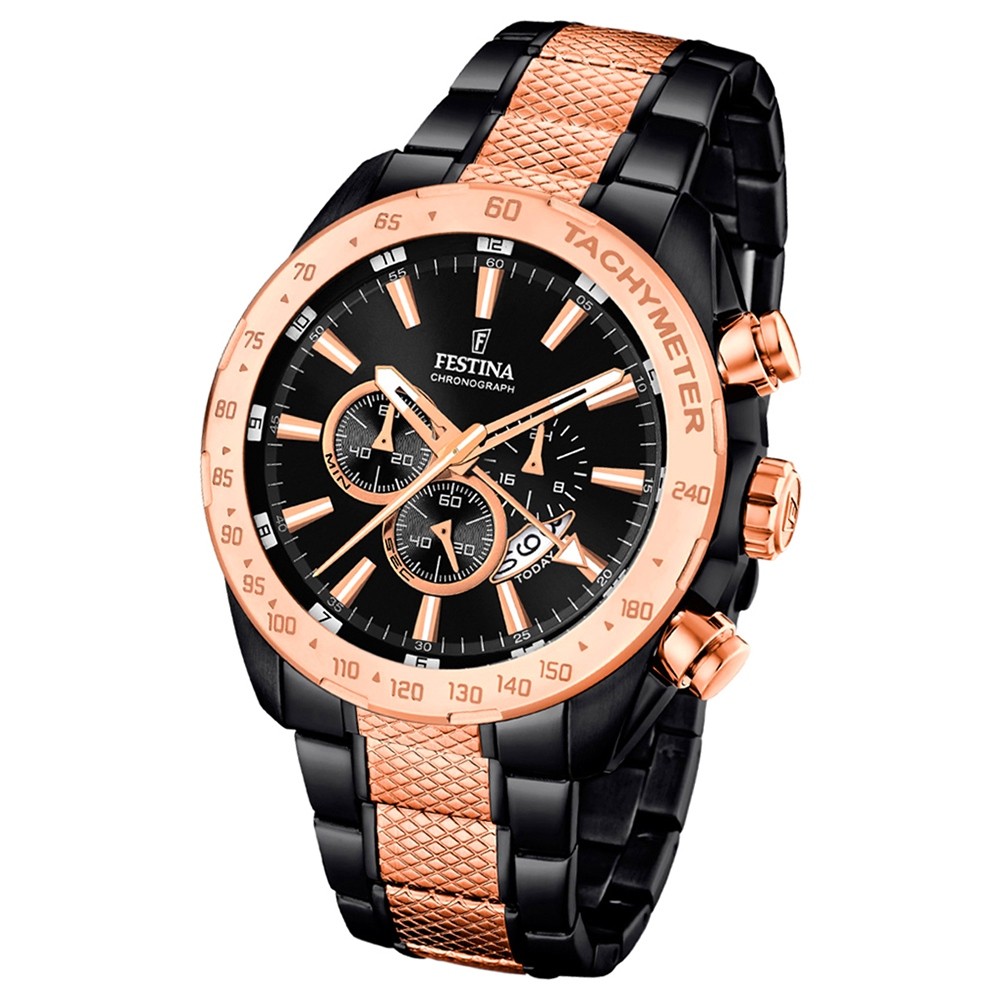 Festina Herren-Uhr Special Edition Chronograph schwarz rosegold UF16888/1