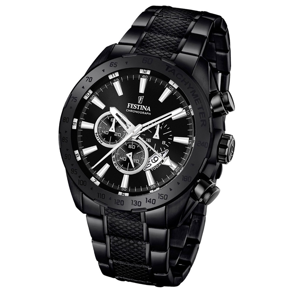 Festina Herren-Armbanduhr Prestige Chronograph Quarz Edelstahl schwarz UF16889/1