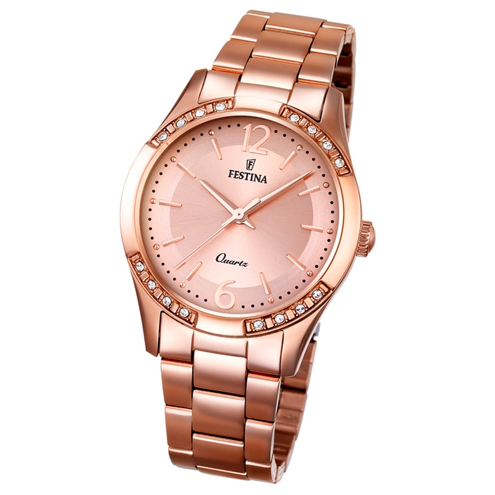 Festina Damen-Armbanduhr Boyfriend analog Quarz Edelstahl rosegold UF16914/1