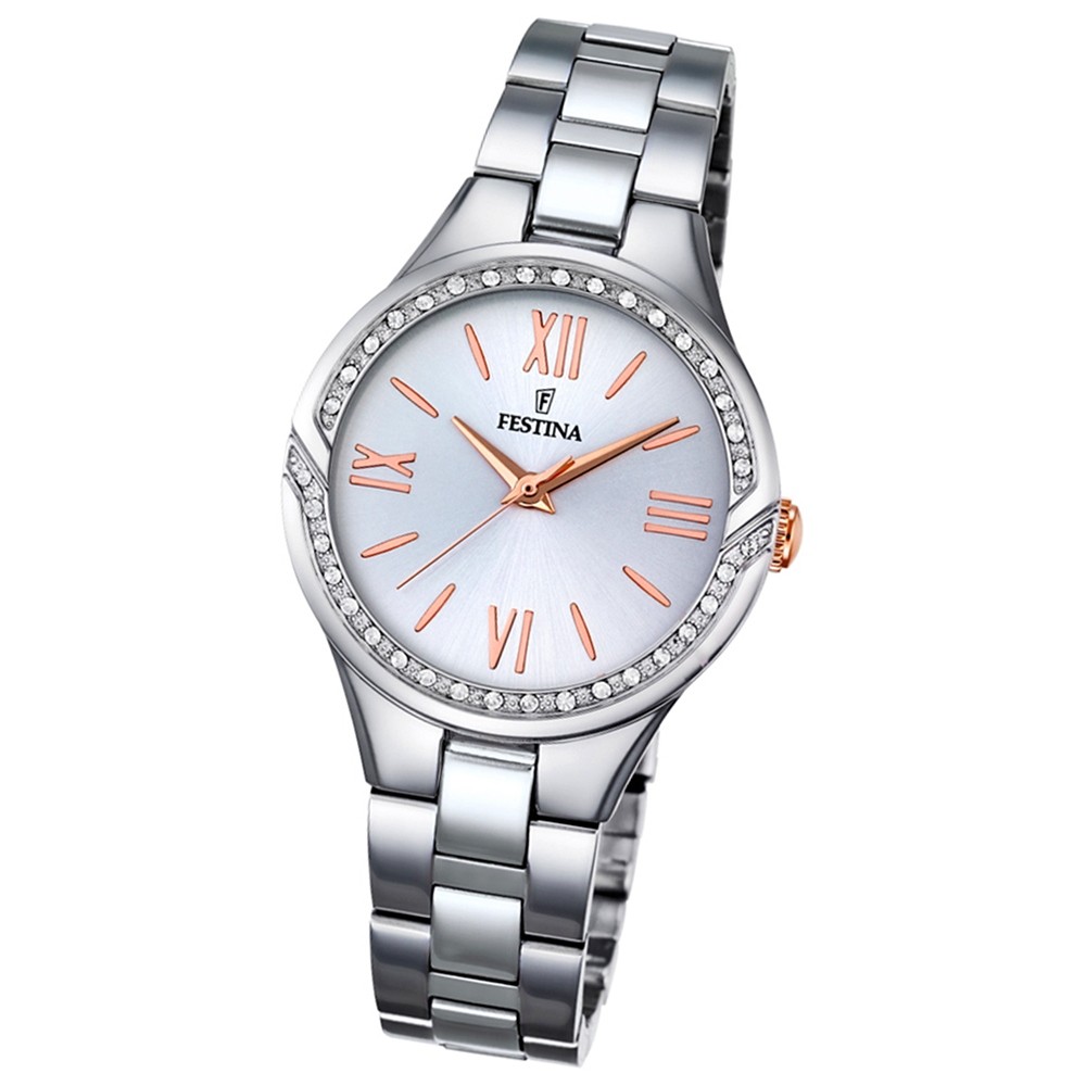 Festina Damen-Armbanduhr Mademoiselle analog Quarz Edelstahl silber UF16916/1