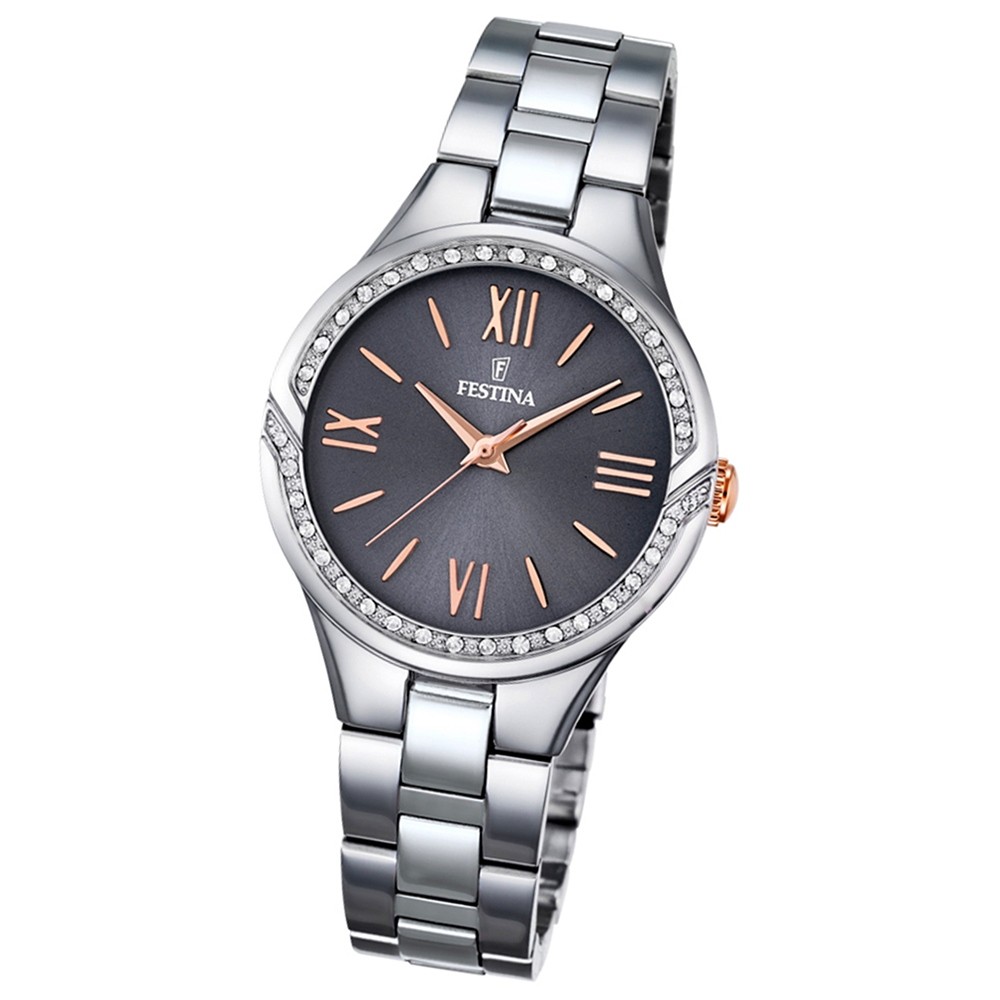 Festina Damen-Armbanduhr Mademoiselle analog Quarz Edelstahl silber UF16916/2