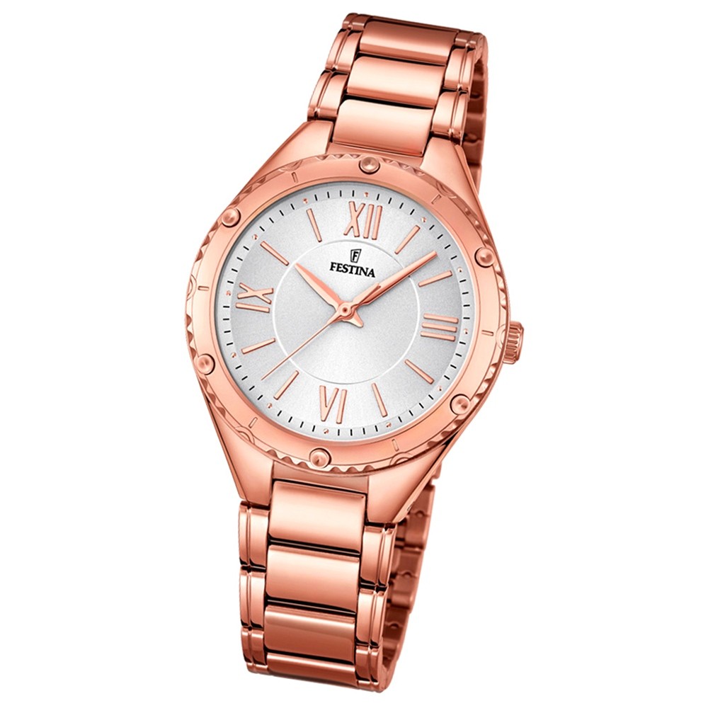 Festina Damen-Armbanduhr rosegold analog Quarz Edelstahl UF16922/1