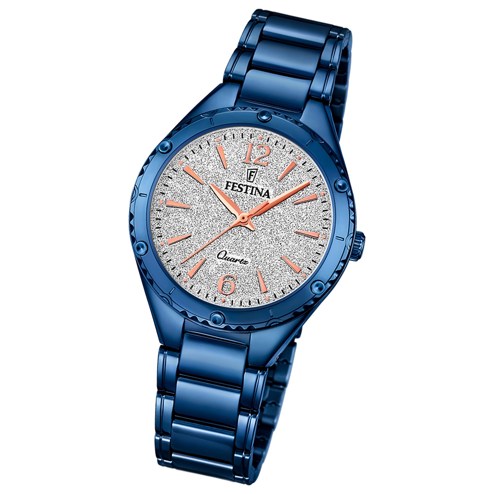 Festina Damen Armbanduhr Ladies Only F16923/3 Quarz Edelstahl blau UF16923/3