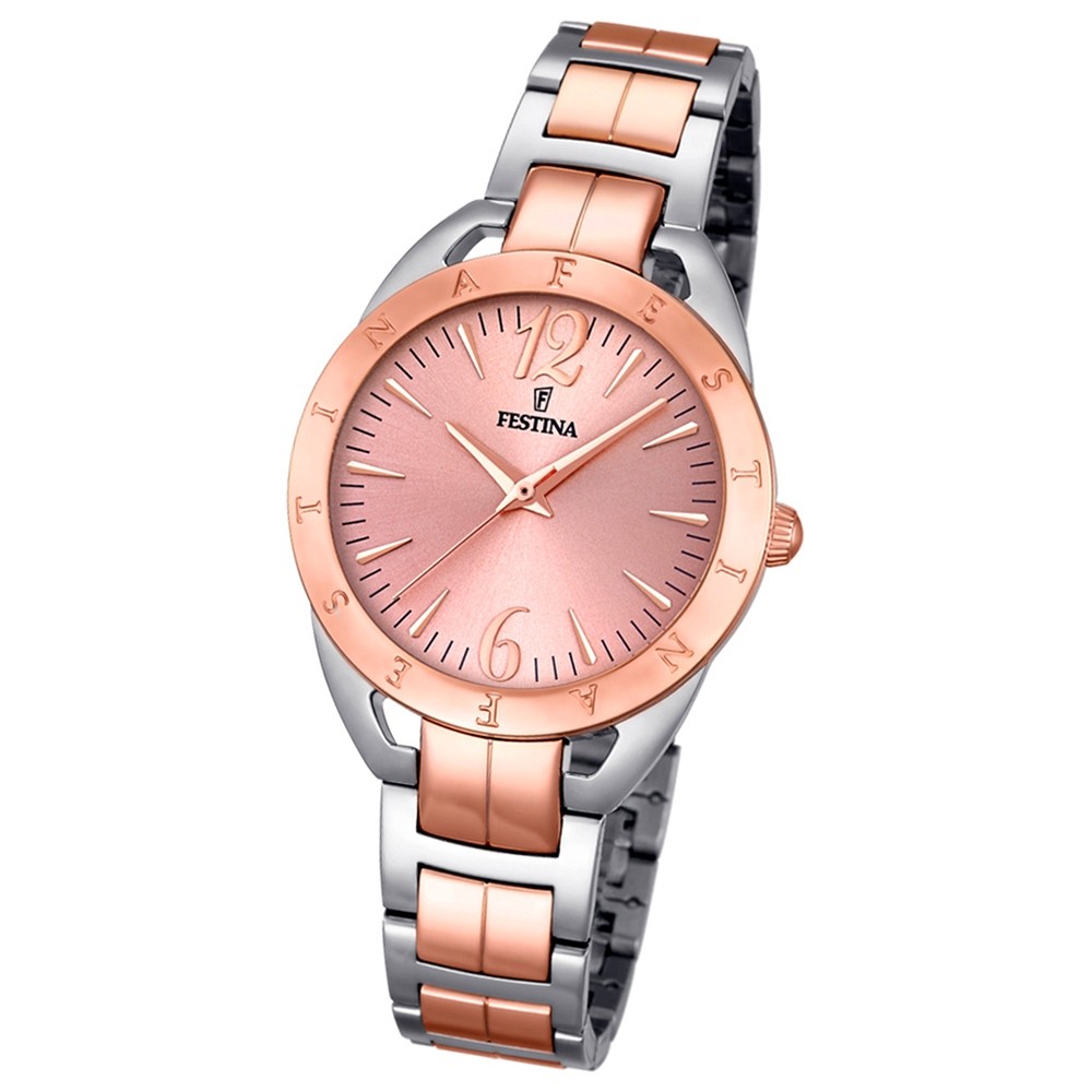 Festina Damen-Uhr Mademoiselle analog Quarz Edelstahl silber rosegold UF16933/2