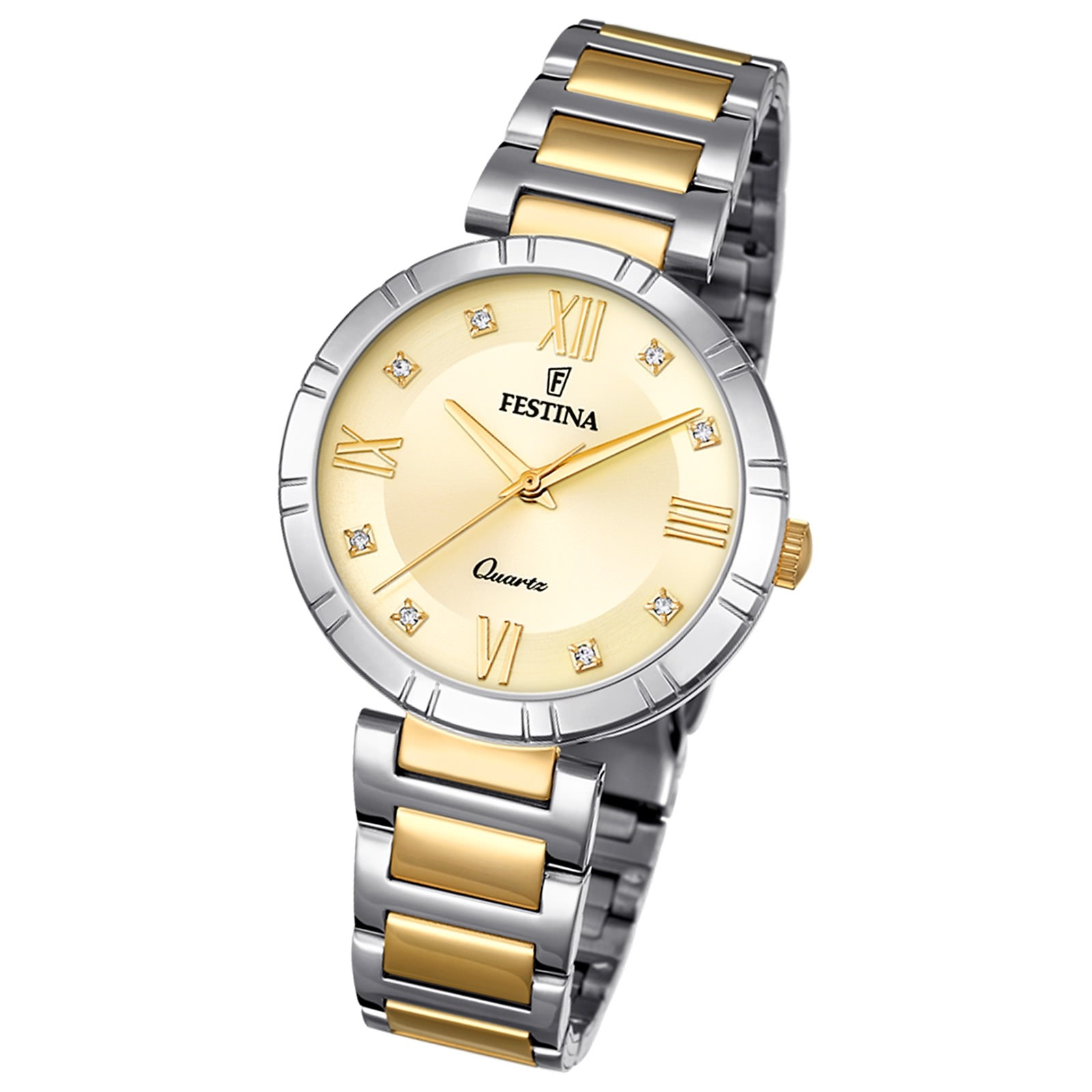 Festina Damenuhr Mademoiselle Armbanduhr Edelstahl silber gold UF16937/B