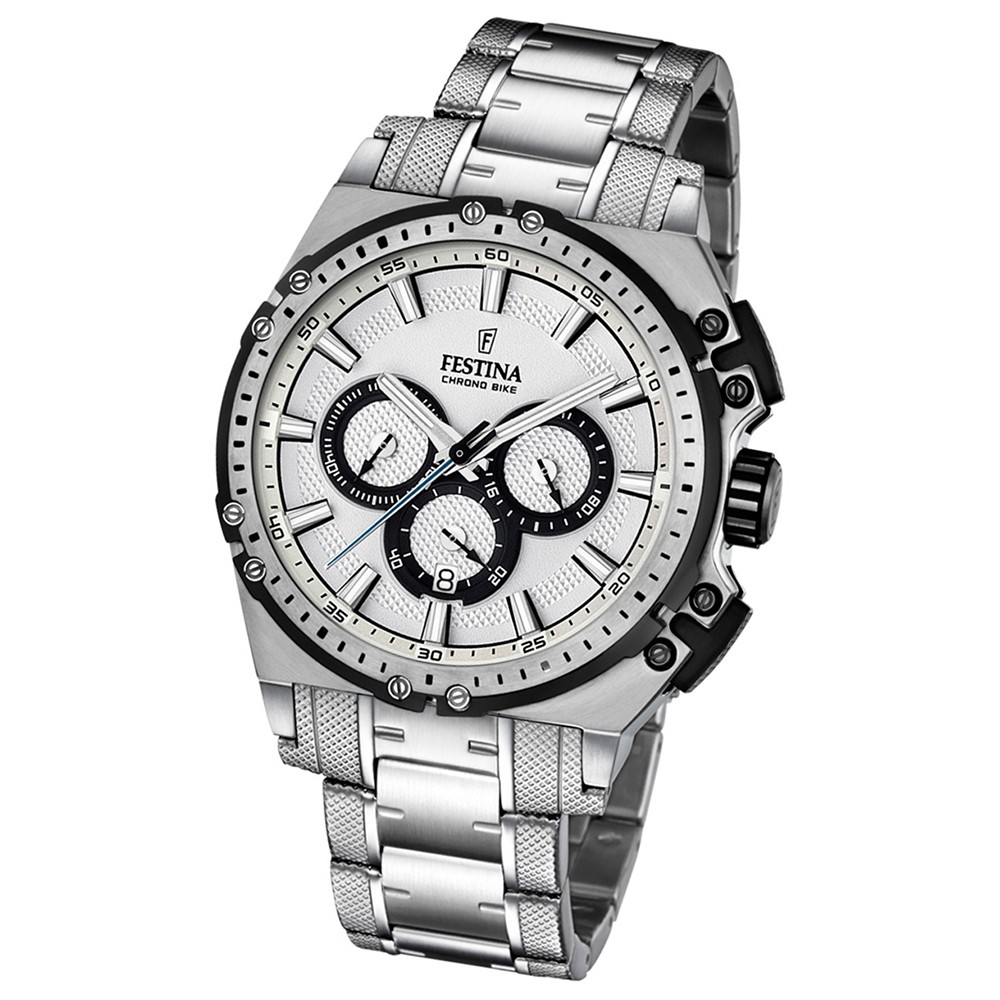 Festina Herren-Armbanduhr Chrono Bike analog Quarz Edelstahl silber UF16968/1