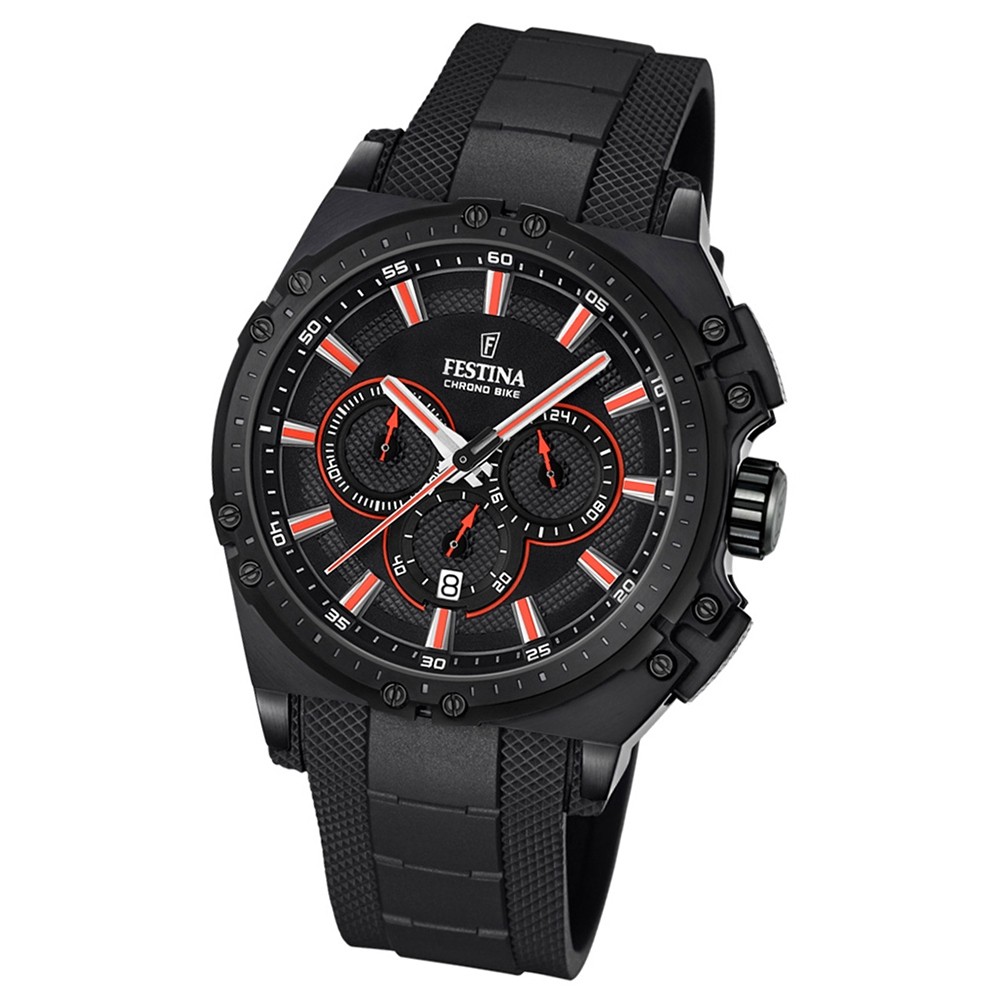 Festina Herren-Armbanduhr Chrono Bike analog Quarz PU schwarz UF16971/4