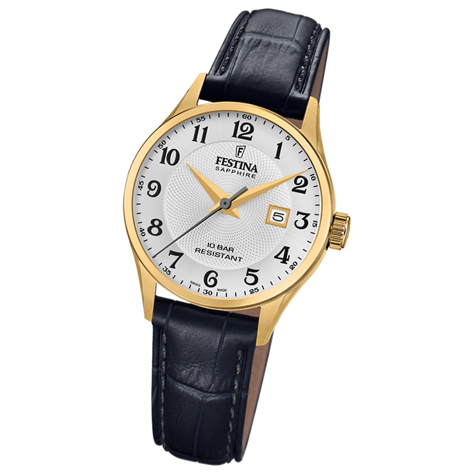 Festina Damenuhr Swiss Made Armbanduhr Leder schwarz UF20011/5