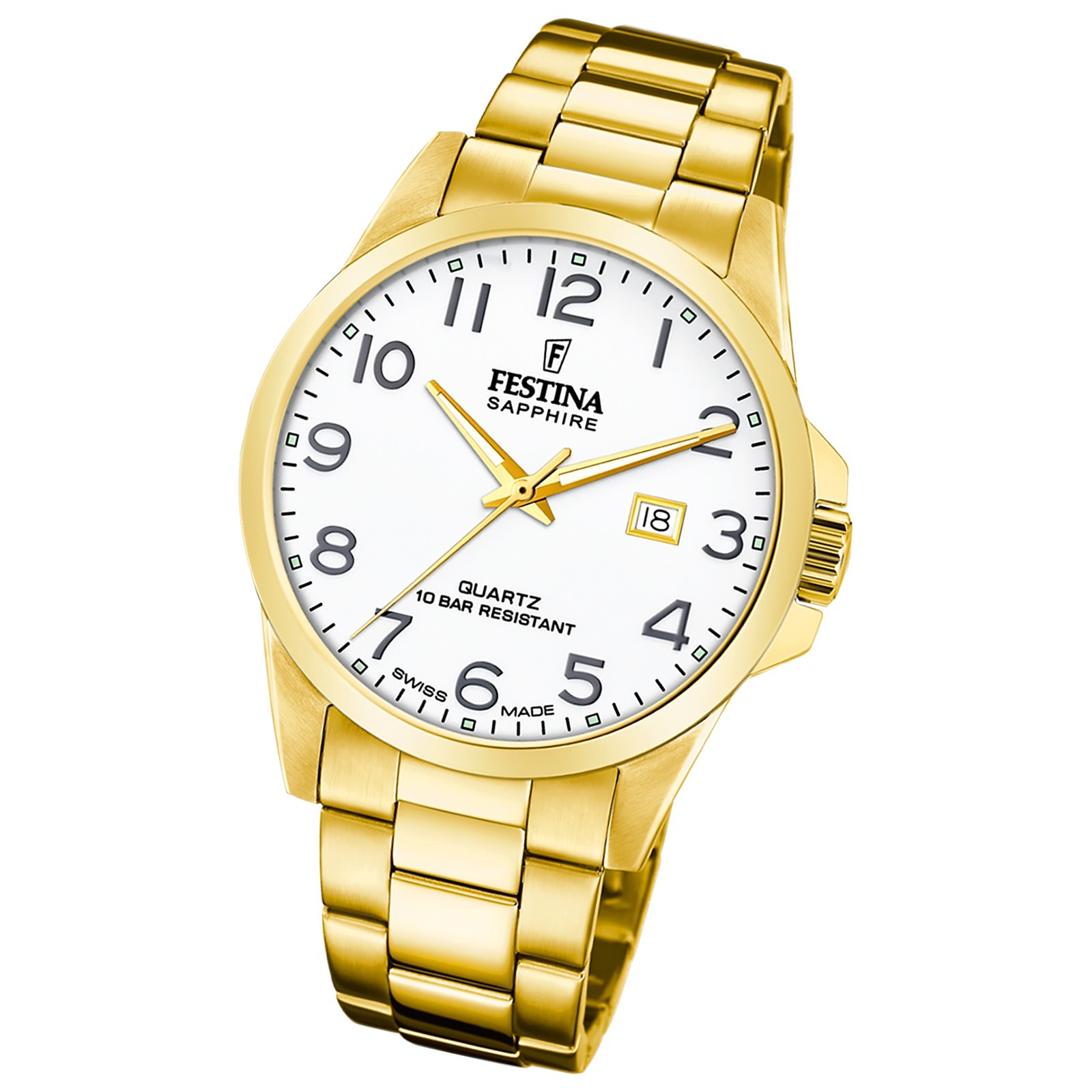 Festina Herrenuhr Swiss Made Armbanduhr Edelstahl gold UF20044/1